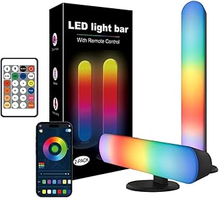 قضبان اضاءة LED ذكية من تيريفي، شريط اضاءة RGB + IC LED مزامنة الموسيقى، مصباح محيطي USB، اضاءة خلفية للتلفزيون متغيرة اللون مع جهاز تحكم عن بعد، مثالية لاعداد الالعاب وملحقات بار المنزل