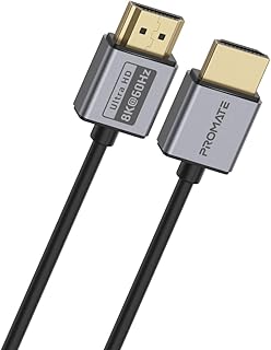 كيبل HDMI 2.1 رفيع بطول 1.5 متر من بروميت ونطاق ترددي 48 Gbps ودقة 8K@60Hz وUHD eARC وHDR ديناميكي لاجهزة ماك بوك برو وبلاي ستيشن 5 والتلفزيون واكس بوكس وروكو وجهاز عرض بلو راي، PrimeLink8K-150