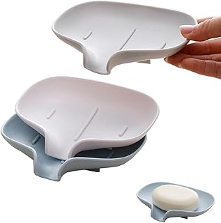 GREBIRD 3Pcs Shower Soap Case, Soap Holder, Self-draining Soap Container, Self Draining Waterfall Soap Dishes for Bathroom, Kitchen