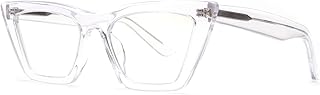 GLINDAR Cat Eye Blue Light Blocking Glasses Vintage Narrow Square Computer Eyeglasses Acetate Frame