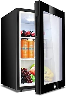 LZFdxmc Mini Compact Refrigerator,2.2 Cu.Ft Compact Refrigerator,Under Counter Refrigerator with LED Lights,Removable Glass Shelves-Drinks Food Storage for Office,Dorm or Apartment