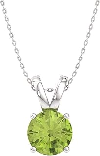 Natural and Certified Gemstone Solitaire Necklace in 14k Solid Gold | 0.40 Carat Pendant with Chain