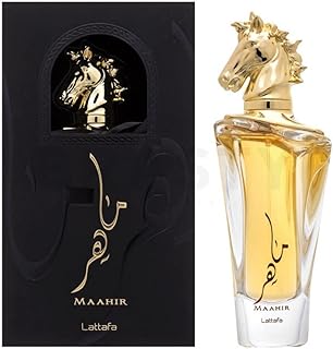 عطور لطافة او دي بارفان ماهير - 3.4 اونصة؛ عطر جريء وغني؛ مع روائح من خشب الصندل والمسك والفانيليا؛ عربي، للرجال