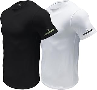 Mens Performance Moisture Wicking Crew Neck Undershirts/Ultra Soft Stretch Sports T-Shirt