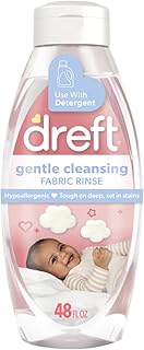 Dreft Baby Gentle Cleansing Fabric Rinse, 48 fl oz, Hypoallergenic, Dermatologist Tested on Sensitive Skin, Odor Remover