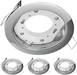 مصباح سقف مجوف زوبي 4 قطع من ليدسكوم، كروم ساطع، دائري، قطر 107 ملم، 1 × GX53 بحد اقصى 25 واط، من ليدكوم.دي