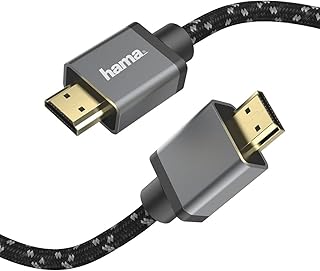 كيبل HDMI 205240 فائق السرعة من هاما 3.0 متر (كيبل HDMI 2.1، 4K 120 هرتز، 8K 60 هرتز، كيبل شاشة UHD 48 جيجابايت متوافق مع اي ايه ار سي ايثرنت، HDR ديناميكي، محمي بالكامل، حماية من الالتواء، مطلي