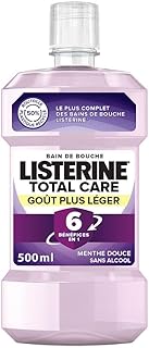 Listerine - Total Care Daily Mouthwash Lighter Flavour (500 ml bottle) – 6 benefits in 1 for total oral hygiene – Sweet mint taste for fresh breath