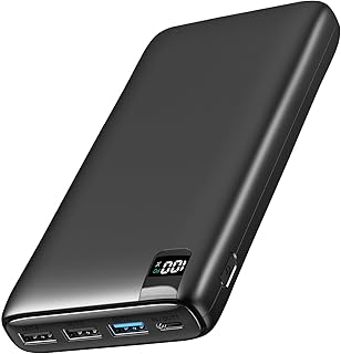 باور بانك ايه ادتوب 26800mAh سريع الشحن 18 واط PD USB C شاحن محمول كيو سي 3.0 بطارية خارجية مع 4 مخارج للهواتف المحمولة والتابلت، أسود