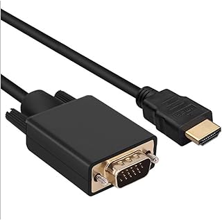 لينجي كيبل HDMI الى VGA 1080P ذكر M سلك محول فيديو متوافق مع جهاز كمبيوتر مكتبي واللابتوب ودي في دي 15 دبوس D SUB HDTV بروجكتور 6 قدم