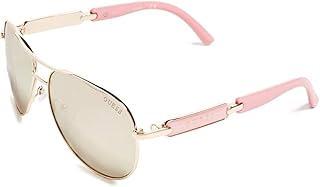 نظارات شمسية من GUESS للنساء Metal Aviator, ذهبي