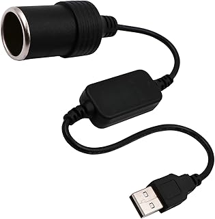 دابليو واي ام اي سي تي كيبل محول USB A ذكر الى مقبس ولاعة سجائر للسيارة 12 فولت (8 واط كحد اقصى)، أسود