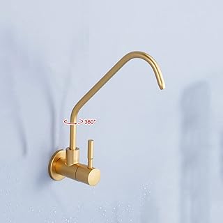 Kitchen Tap for Reverse Osmosis System Single Lever Water Filter Tap Stainless Steel Kitchen Sink Tap,Golden B(Golden)