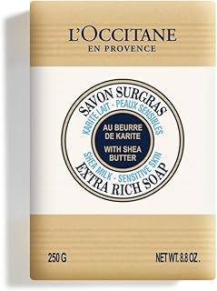 لوكسيتان صابون غني للغاية للبشرة الحساسة من شيا ميلك 8.8 اونصة: مع زبدة الشيا العضوية ينظف ويحمي الجفاف ولطيف على البشرة للعائلة