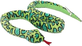 Xshelley 170 cm Giant Two-Tone Snake Plush Toy, the Petting Zoo Snake Plush Animal, Realistic Snake Plush Doll Gifts for Children's Birthday Parties (Green)