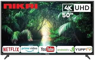 تلفزيون LED ذكي الترا اتش دي 50 بوصة من نيكاي UHD 4K 3840X2160 واي فاي اندرويد 9.0 HDMI USB موالف انالوج مدمج UHD50SLED FL أخضر