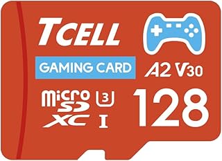 تي سيل ذاكرة العاب 128GB، بطاقة Micro SD متوافقة مع نينتندو سويتش، microSDXC A2 USH-I U3 V30 قراءة 100 ميجابايت/ثانية اكتب 80 ميجابايت/ثانية مع محول، مصممة لوحدة تحكم الالعاب