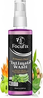 Focufix intimate Wash for Women, Enriched with Tea Tree Oil & Neem Extract, Anti-Bacterial Properties Prevents Odour & Infections, Safe During Pregnancy- (100 gm, Pack of 1)