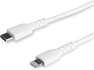 ستارتيك. كيبل USB-C الى لايتنينج متين بطول 3 قدم (1 متر) من كوم - كيبل USB نوع ايه شديد التحمل من الياف الاراميد الى شاحن لايتنينج/سلك طاقة مزامنة - معتمد من ابل ايباد/ايفون 12 (RUSBCLTMM1MW)