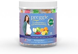 Preggie Pop Drops Pregnancy Nausea Relief Morning Sickness Candy with Essential Oils for Pregnant Women – Natural Flavor Variety Pack, 32 Count