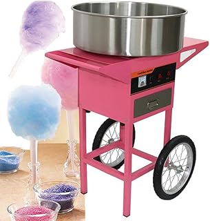 Tool Commercial Pink Electric Cotton Candy Machine Mobile Bubble Shield Candy Floss Maker Drawer Vertical Rainbow Candy Cart Desktop Wheeled Hand Push Candy Machine for Family and Various Party