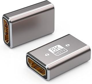 وصلة HDMI 8K من في موجو 2.1 انثى الى يدعم 8K@60Hz / 4K@120Hz 120UHD دقة 7680×4320 ثلاثي الابعاد HDR ARC للابتوب والكمبيوتر والشاشة وتلفزيون روكو قطعتين، ذهبي