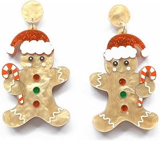 Funny Gingerbread Dangle Earrings for Women Christmas Earrings Holiday Acrylic Jewelry