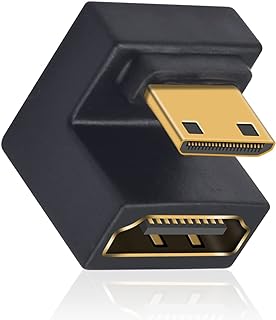 ديوتيك محول HDMI صغير 180 درجة الى 8K ميني على شكل حرف U 48Gbps UHD بزاوية لاسفل ذكر انثى موسع للكاميرا واجهزة العرض من قطعة واحدة عدد المنافذ: 2 أسود