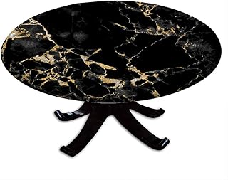 Marble Round Table Cloth, Marble Style Texture, Suitable for Dining Tables, self-Service Parties and Camping, Fit for 40" Table