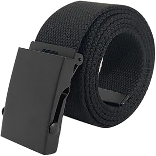 MIETONG Men's Canvas Belt,Belts Casual with Automatic Buckle, No Holes Invisible Belt for Men Golf Belt Fits Anywhere