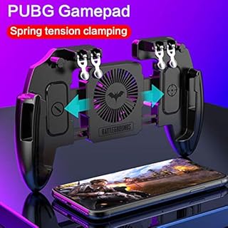 WIDZ Gamepads - M11 PUBG Mobile Joystick Controller Six 6 Finger Operating Gamepad With Cooling Fan for PUBG iOS Android Turnover Button Gamepad