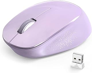 واي اكس ال اي ماوس لاسلكي للاب توب محمول صامت مع مستقبل USB 1600 نقطة لكل بوصة ويندوز كروم بوك ماك نوت سطح المكتب ارجواني