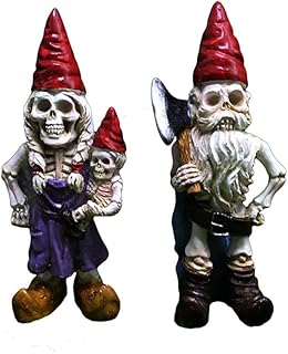 Nurnesy 2 Pieces Skeleton Dwarf Ornament Halloween Ornaments Layout Halloween Scene Prop Zombie Lawn Gnomes Table Doll Decoration Miniature Decoration