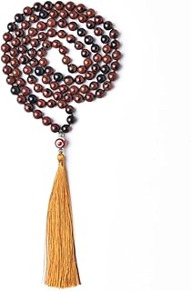 YGLINE Chakra 108 Mala الخرز سوار الشفاء الحقيقي الأحجار الكريمة اليوغا التأمل اليد المعقدة Mala الصلاة الخرزة قلادة, أحجار كريمة