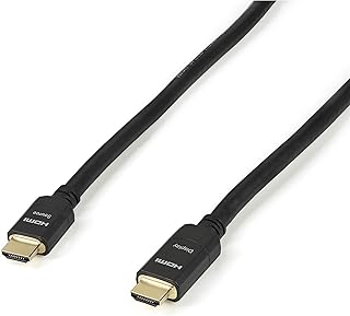 ستارتيك. كابل HDMI عالي السرعة بطول 65 قدم (20 متر) من ذكر الى ذكر - نشط - 28AWG - تصنيف CL2 للتركيب داخل الجدار - UHD 4K × 2K - كيبل HDMI نشط (HDMM20MA) اسود