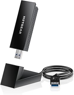 نيت جير محول واي فاي 6 او 6E USB 3.0 من نايت هوك (A8000) - سرعة جيجابت لاسلكية ثلاثية النطاق AXE3000 (حتى 3Gbps) - نطاق جديد 6GHz - يعمل مع اي راوتر او نظام شبكي - للكمبيوتر الذي يعمل بنظام ويندوز