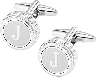 GWD Mens Cufflinks Tie clips set Set Shirt Classic Initials Alphabet A-Z Gift Box