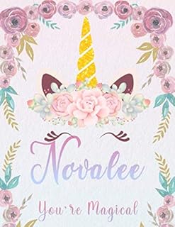 Novalee: Personalized Unicorn Sketchbook For Girls With Pink Name. Unicorn Sketch Book for Princesses. Perfect Magical Unicorn Gifts for Her as ... & Learn to Draw. (Novalee Unicorn Sketchbook)