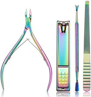 Tazweeq Cuticle Trimmer with Cuticle Pusher, 4pcs Dead Skin Cuticle Cutter Nippers for Shiny Nail