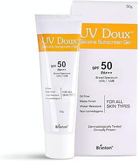 هلام برينتون الرعاية الصحية UvDoux الوجه والجسم واقية من الشمس مع SPF 50 PA +++ في ماتي إنهاء وخال الزيوت الفورمولا | مقاومة للماء حماية ضد UVA / UVB الأشعة لجميع أنواع البشرة أ، 50.0 مل