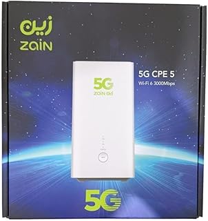 راوتر سي بي اي 5 - H155-381 شبكة الجيل الخامس 5G بتقنية واي فاي 6، 3000 ميجابت لكل ثانية يعمل علي شبكه زين فقط، أبيض