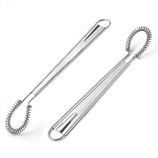 2 Packs Egg Beater Hand Whisker Egg Stirrer Egg Whisk Beater Spring Coil Wire Whisk Blender for Kitchen Coffee Sauce Milk Cooking Baking Beating