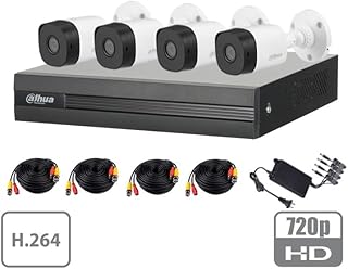 طقم كاميرات مراقبة XVR1A04KIT بـ4 قنوات 1 ميجابيكسل/4 كاميرات B1A11 720p/ 4 قنوات DVR H.264 1080p لايت/ قناة اي بي اضافية/IR 20 mts/ IP67/ من داهوا كوبر