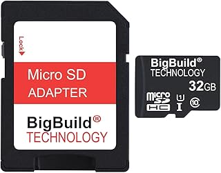 بطاقة ذاكرة MicroSD سعة 32 جيجابايت فائقة السرعة 80 ميجابايت/ثانية لتابلت سامسونج جالكسي تاب A SM-T580 من بيج بيلد، محول SD متضمن