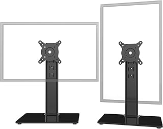 حامل شاشة كمبيوتر LCD فردي قائم بذاته لشاشة 13 انش الى 32 انش مع دوار، ارتفاع قابل للتعديل، دوران، يحمل شاشة واحدة حتى 35 كغم