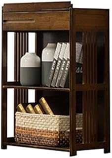 FABAX Bookcase Vintage Bookcase Creative Bookshelf Simple With Drawer Racks Simple Modern Open Book Shelf Storage Rack Creative Bookshelf (Color : Brown, Size : Two layers)