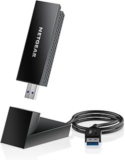 نيت جير محول واي فاي 6E USB 3.0 من نايت هوك (A8000) - دونجل واي فاي 6 للكمبيوتر - AXE3000 ثلاثي الموجات سرعة جيجابت لاسلكية (حتى 3 جيجابت في الثانية) - نطاق 6 جيجاهرتز جديد - لكمبيوتر ويندوز