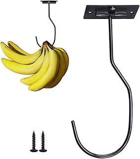 Banana Hanger for Under Counter - Foldable Metal Storage Holder for Fruit | Keeps Bananas Refreshed, Kitchen Utensil Banana Rack for Grapes, Grapefruits, Onions, Avocados