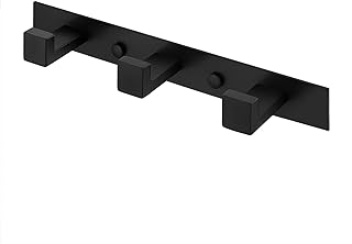 كيس مجموعة خطافات لتعليق المعاطف والمناشف مكونة من 3 خطافات تثبت على الحائط من الستانلس ستيل SUS 304 بلون اسود غير لامع، AH210H3DG-BK