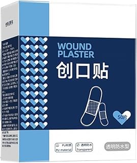 50/120Pcs PU Transparent Waterproof Band Aid Invisible Hemostasis Wound Plaster Waterproof Wound Strips First Aid Emergency Kit (50 pcs)